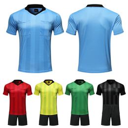Other Sporting Goods Customised Mens Football Referee Uniform Shirt Sets Multiple Colour Optional Judge Breathable Soccer Jersey 231102