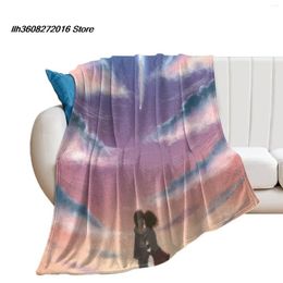 Blankets Anime Your Name Flannel Blanket Personalised Po Gift DIY Home Leisure Sofa Outdoor Portable Warm Bedding