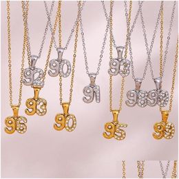 Pendant Necklaces Pendant Necklaces Personality Punk Style Year Number Women Birth Special Date 1990 To 1999 Digital Zircon Dhgarden Dhmzw