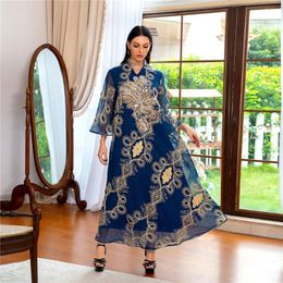 Ethnic Clothing Sequins Abayas For Fashion Women Muslim Embroidery Maxi Dress Turkey Arabic Kaftan Dubai Islamic Eid Party Evening Gown