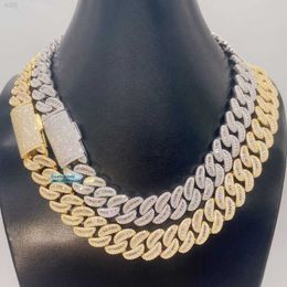 Fine Jewelry Rank Luxury Jewelry 18mm Width Heavier Big Guy Baguette Moissanite Diamond Miami Cuban Link Chain