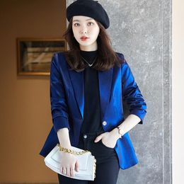 Women's Suits & Blazers High-quality Plus Size Suit Purple Autumn And Winter Korean Version Of Slim Top Fashion Temperament Jacket
