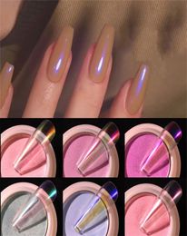 1gbox Transparent Holo Nail Glitter Mirror Aurora Neon Powders Dust Chameleon Nails Art Chrome Pigment Dipping Powder Decoration1787179