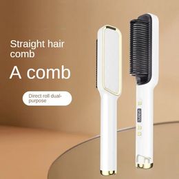 Hair Straighteners LCD hair straightening comb negative ion hair straightening and curling iron dualpurpose curling comb electric comb 231101