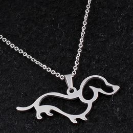 Puppy Pendant Necklaces Women Mens Stainless Steel Fashion Simple Dog Jewellery for Neck Gifts for Male Accessory Wholesale