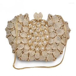 Evening Bags Fashionable Big Flower Handbag Designer Remark Metal Clutches Wedding Chain Lady Party Purse Beach Luxury Diamond Women Bag