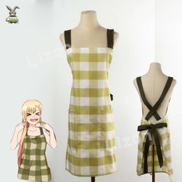 Anime My Dress-up Darling Marin Kitagawa Cosplay Costume Green Plaid Apron Home Date Dress Hair Ring cosplay