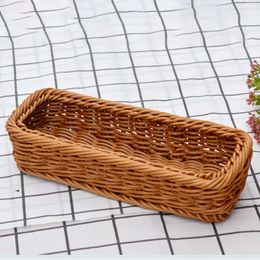 Dinnerware Sets 2 Pcs Plastic Storage Basket Seasoning Jar Box Chic Sundry Holder Woven Cutlery Desktop