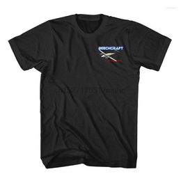 Men's T Shirts Beechcraft King Air Aircraft Aviation Black T-Shirt Size S-3XL