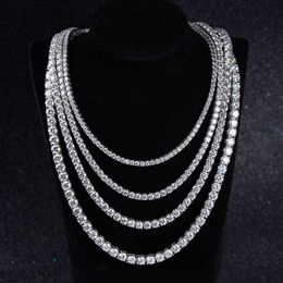 Starsgem 925 Sterling Silver Necklace Tennis Chain Necklace Round Shape Moissanite Fashion Jewellery Necklaces