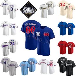 Men 23-24 World Series Baseball 18 Mitch Garver Jersey 32 Evan Carter 34 Nolan Ryan 56 Kole Calhoun 4 Robbie Grossman 3 Leody Taveras Black Red Blue White Beige Grey