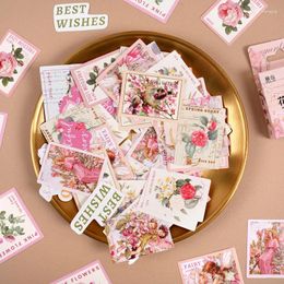 Gift Wrap 46 Pieces Mini Box Packaged Stickers Fresh Flower Hand Tent Diary Decoration Diy Seal Sticker