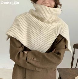 Scarves Scarf Women Unisex Couple Winter Fashion Accessories Thick Outerwear Warm High Neck Collar Knitted Shawl Oumaijia 231101