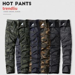 Men s Pants Military Trousers Casual Cotton Camouflage Cargo Men Outdoor Trekking Traveling Multi Pockets Work 231102