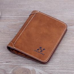 Wallets Large Capacity Wallet Men's Short EuroPean AndAmerican Business Casual Fashion Retro Cross Section Solid Colour Walle