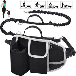 Dog Collars Outdoor Running Leash Multifunctional Pet Waist Bag Training Snack Elastic Hands Jogging Pull Accessories