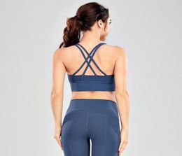 sexy yoga outfits sports bra gym clothes women skinfriendly cross back padded bra running fitness workout underwears tank tops4212624