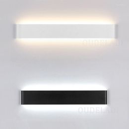 Wall Lamps AC85-265V LED Light Black/White Modern Simple Living Room Bedside Bathroom Aisle TV Rectangular Aluminum