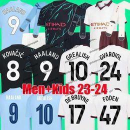 23 24 HAALAND SOCCER JERSEYS GREALISH STERLING MANS CITIES MAHREZ Fans Player Version DE BRUYNE FODEN 2023 2024 Football Tops Shirt _Jersey