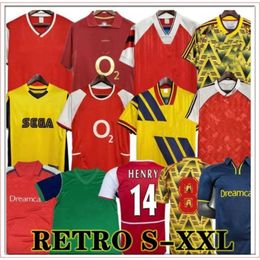 Qqq8 Long Sleeve Henry Retro Soccer Jerseys 98 99 83 86 95 91 Reyes Vintage Wright V. Persie Fabregas Ljungberg Vieira Bergkamp Football