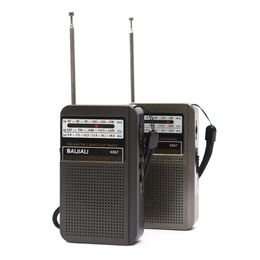 BAIJIALI NEW Portable Mini Radio Handheld ALL Band AM FM SM Music Player Speaker with Telescopic Antenna Outdoor Radio Stereo KK67