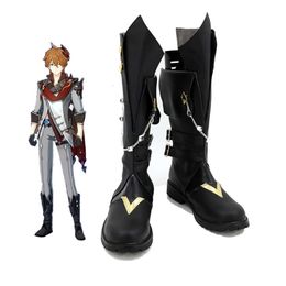 Tartaglia Cosplay Shoes Boot Genshin Impact Tartag Costume Halloween Anime Carnival Role Play Prop Boots for Men cosplay