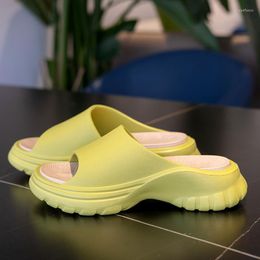 Slippers Couple EVA Slides Fashion Fresh Two Colour Size 35-45 Step Soft Feeling Anti Slip Thick Sole Shoes