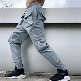 Men's Pants Cargo 2023 Men Sports Casual Trendy Loose Straight Reflective Running Training Trousers Joggers For