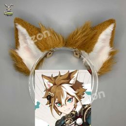 Genshin Impact Gorou Render Headwear Plush Ear Set Ears Tail Fox Boy Cosplay Costume Accessories Prop Handmade cosplay