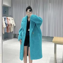 Women's Fur Faux Fur Winter Women Faux Fur Coat Teddy Bear Lamb Wool Thicken Warm Cashmere Outwear Mid-Length Fashion Casual Lapel Parkas 231102