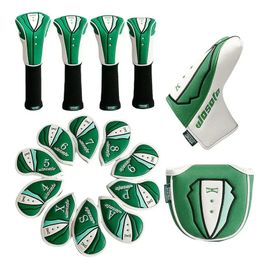 Other Golf Products 10pcs Golf Iron Headcovers Covers Driver Fairway Putter Iron Clubs Head Protective Covers Set PU Leather Golf Accessories 231101