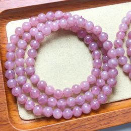 Strand Natural Rose Quartz Triple Circle Bracelet Pink Crystal Healing Fashion Reiki Jewellery Birthday Gift 1pcs 6mm