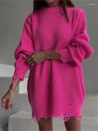 Women's Sweaters Sweater Pullovers Knitting Rose Red O-Neck Long Sleeve Tops Casual Party Sexy Club Autumn Winter Dresses Female