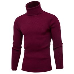 Mens Sweaters Mens Pullover Turtleneck Thickened Sweater Mens Casual Vertical Striped Sweater 231102