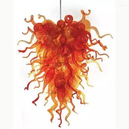 Pendant Lamps Mouth Blown Luxury Villa Chandelier Hand Coloured Glass Modern Style