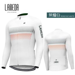 Racing Jackets LAMEDA Men Mountain Bike Riding Jacket Spring Autumn Fleece Warm Long-sleeved Cycling Wear Winter Top Road Jersey With Pocket