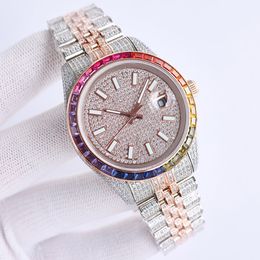 Role Mens Mechanical zf-factory 2824 Automatic Diamond Watch Designer Watches Sapphire 41mm With Diamond-studded Steel Bracelet Women Wristwatch Montre de Luxe