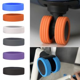 Bag Parts Accessories 8Pcs Silicone Wheels Protector For Luggage Reduce Noise Travel Suitcase Cover Castor Sleeve 231101