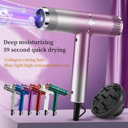 Hair Dryers Professional Hair Dryer Highpower Blue Light Anion Intelligent Temperature Control Cold And Air Salon Hairdressing Tool 231101