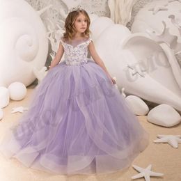 Ball Gown Corset Flower Girl Dress Ivory Lace Teen Toddler Birthday Wedding Party Dresses Fashion Show First Communion
