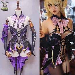 Game Genshin Impact Fischl Cosplay Purple Lolita Dress Outfits Anime Halloween Costume Women Carnival Uniforms cosplay