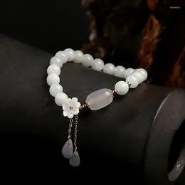 Strand Korean White Opal Crystal Bracelet Boho Natural Stone Beads Bracelets For Woman Girls Anniversary Jewellery Gifts Drop