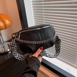 Waist Bags Fashion Women Bag Chain Fanny Pack Luxury Shoulder Crossbody Chest Quality Leather Banana Packs Belt