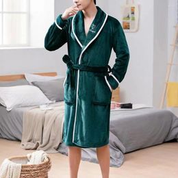 Men's Sleepwear Home Wear For Bathrobe Thicken Belt Long Sleeves Men Winter