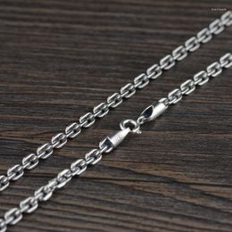 Chains FNJ 4mm Round O Chain Necklaces 925 Silver 70cm 65cm Original S925 Thai Necklace For Jewellery Making Vintage
