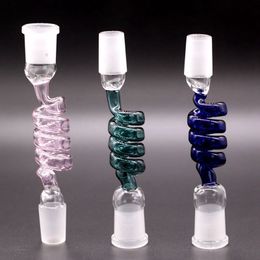 Multi Colours Glass adapter Curved glass bong adpters smoking pipe adapters oil rigs adapters Male Female joint ZZ