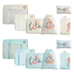 Storage Bags Packing Cubes Set 6pcs Travel Luggage Waterproof Clothes Socks Shoes Toiletry Organiser Bag For Suitcases