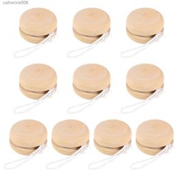 Yoyo 10 Pcs Graffiti Yo-yo Developmental Toys Finger Trainer Crafts Children Yoyo Gift Unresponsive Yoyo Wood Bumblebee Yoyo StudentL231102