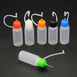 Needle Bottle Plastic Needle Bottle for Liquid with Colourful Cap Tip 5ml 10ml 15ml 20ml 30ml 50ml Empty Bottle Hofxd