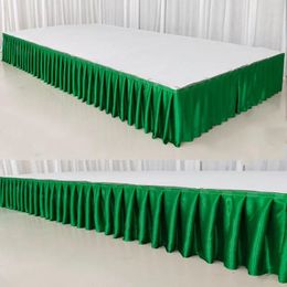 Table Skirt 2pcs 75x300cm Ice Silk Chiffon Wedding For Tablecloth Cover Stage Skirting Birthday Event Decor